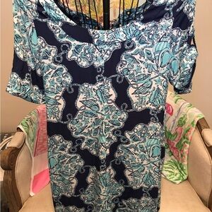 Lilly Pulitzer Navy and Aqua Dress